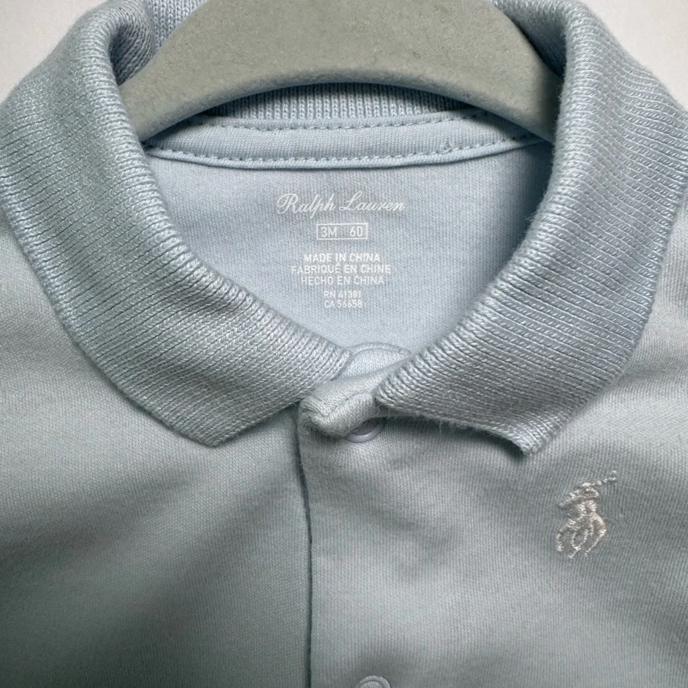 Polo Ralph Lauren Baby Blue cotton Coverall Size 3M
